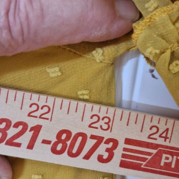 L & B Lucky & Blessed Off Shoulder Sleeve Top 3X Gold‎ Swiss Dot Fairy Core Boho - Picture 10 of 14